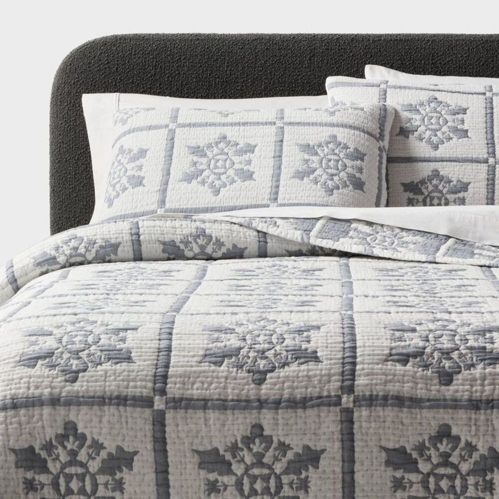 Threshold - King Holiday Matelasse Quilt Set Gray - Threshold Gray